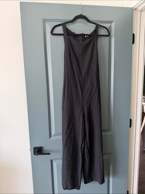 Uniqlo Black Sleeveless Wide-Leg Jumpsuit